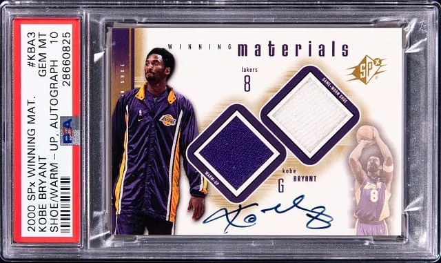 2000-01 Upper Deck SPx Kobe Bryant Winning Materials Shoe/Warm Up Autograph #KBA3 card image