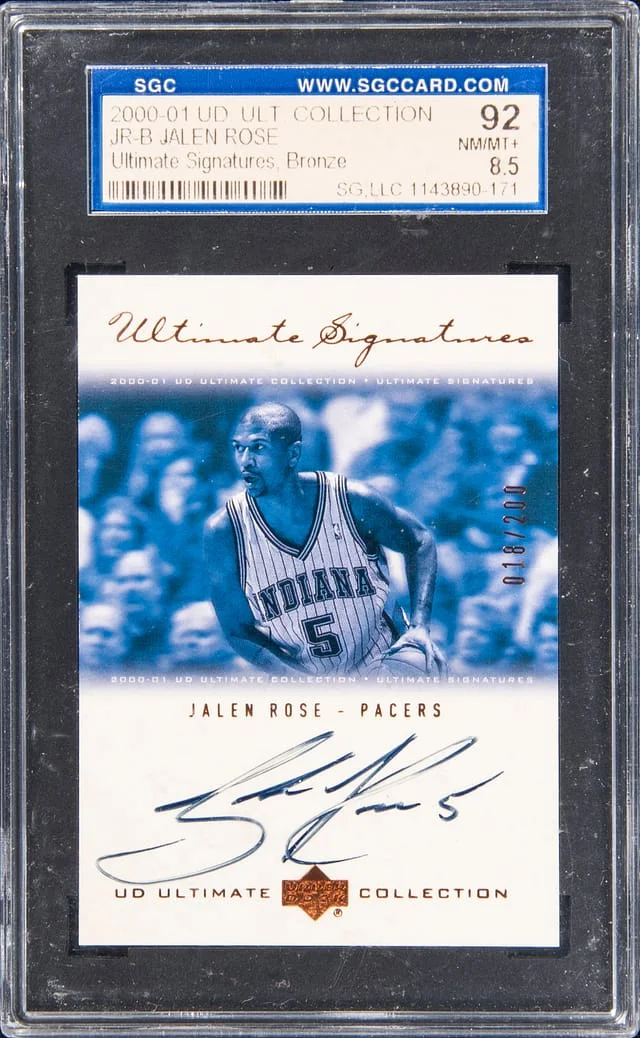 2000-01 Upper Deck Ultimate Collection Jalen Rose Ultimate Signatures Bronze #JR-8 card image