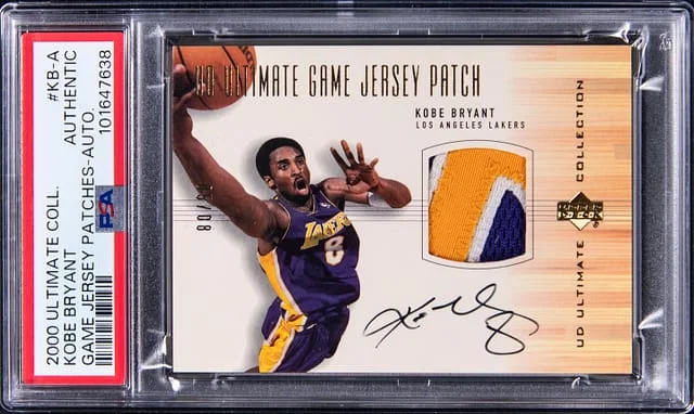2000-01 Upper Deck Ultimate Collection Kobe Bryant Game Jersey Patch Autograph #KB-A card image