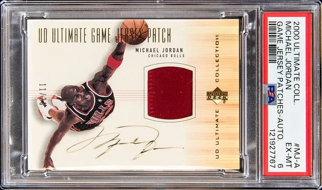 2000-01 Upper Deck Ultimate Collection Michael Jordan Game Jersey Patches Autograph #MJ-A card image