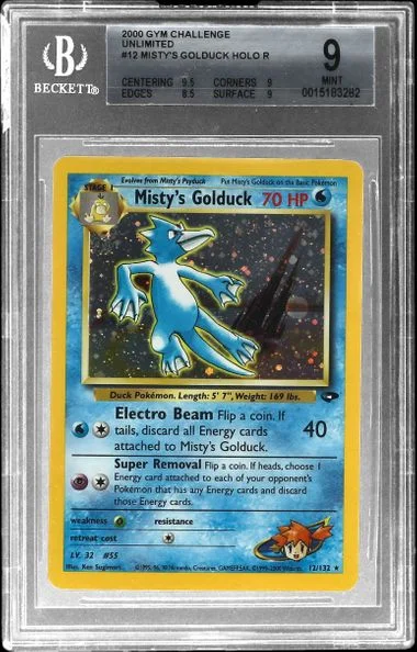 2000 12/132 Gym Challenge Misty's Goldluck Holo R #12 card image