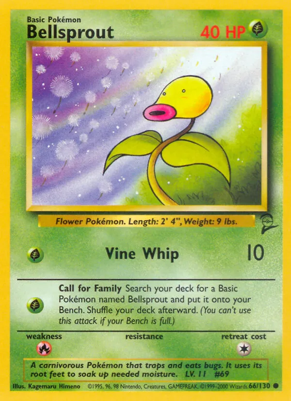 2000 Base Set 2 Bellsprout Common #066/130 Common card image