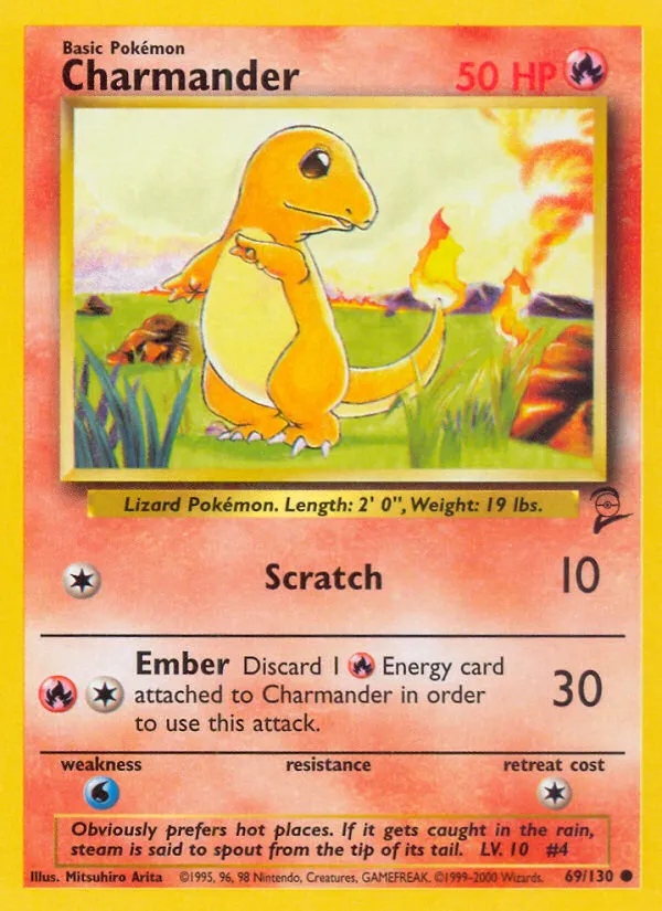 2000 Base Set 2 Charmander Common #069/130 Common card image
