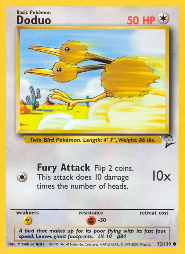 2000 Base Set 2 Doduo Common #072/130 Common card image