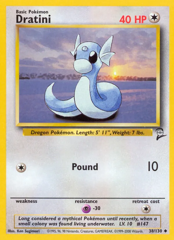 2000 Base Set 2 Dratini Uncommon #038/130 Uncommon card image