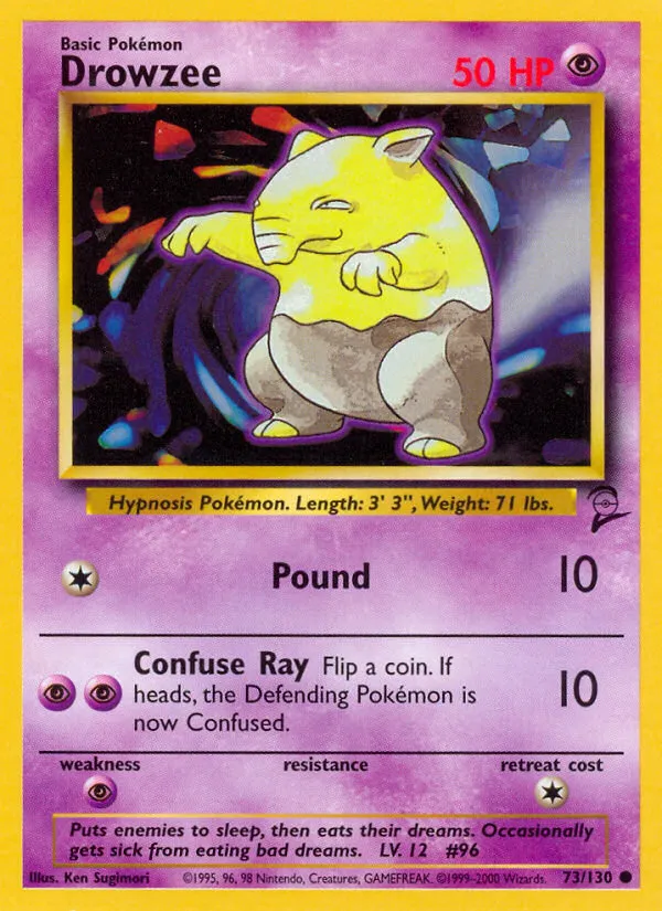 2000 Base Set 2 Drowzee Common #073/130 Common card image