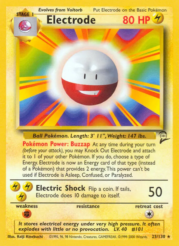 2000 Base Set 2 Electrode Rare #025/130 Rare card image