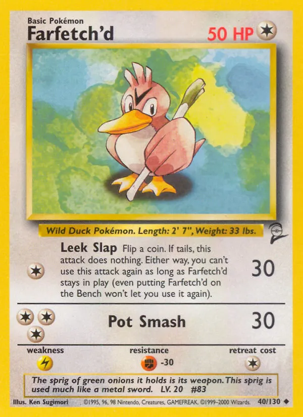 2000 Base Set 2 Farfetch'd Uncommon #040/130 Uncommon card image