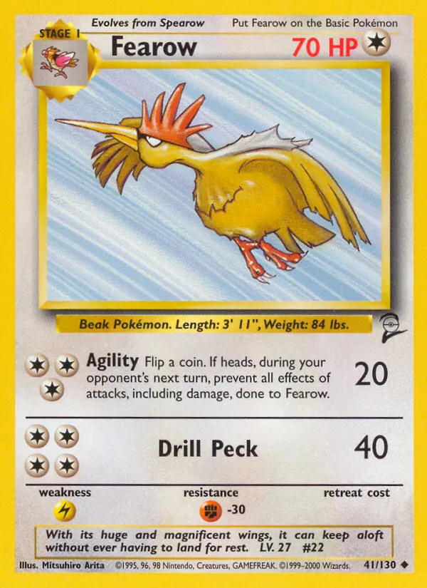 2000 Base Set 2 Fearow Uncommon #041/130 Uncommon card image