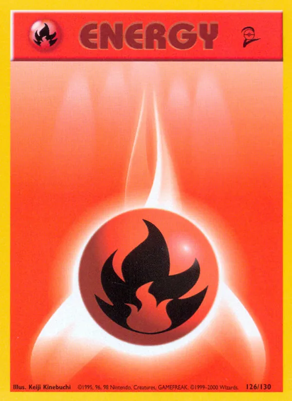 2000 Base Set 2 Fire Energy Common #126/130 Common card image