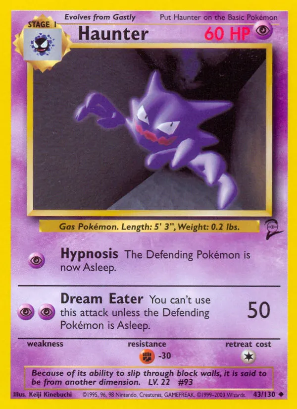 2000 Base Set 2 Haunter Uncommon #043/130 Uncommon card image
