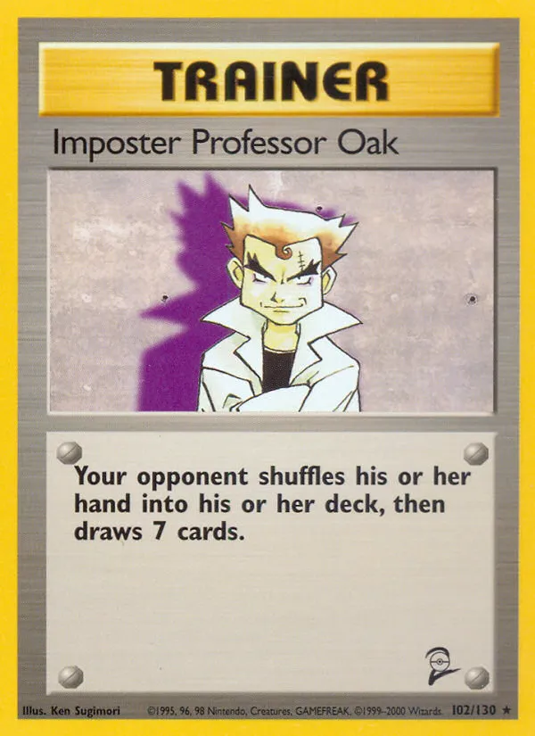 2000 Base Set 2 Imposter Professor Oak Rare #102/130 Rare card image