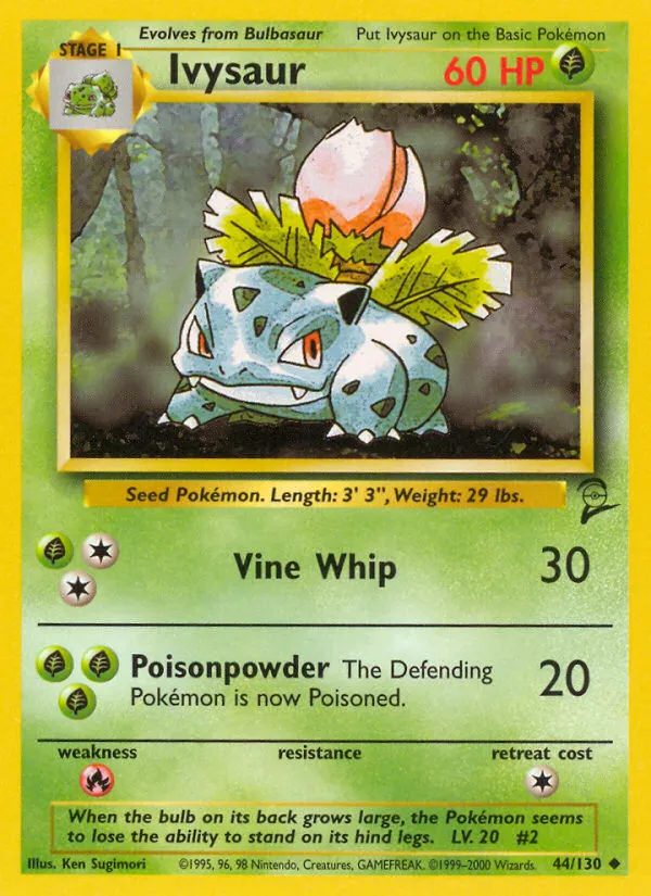 2000 Base Set 2 Ivysaur Uncommon #044/130 Uncommon card image