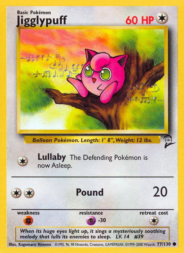 2000 Base Set 2 Jigglypuff Common #077/130 Common card image