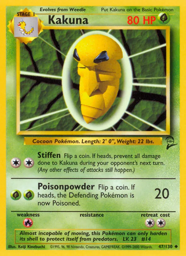 2000 Base Set 2 Kakuna Uncommon #047/130 Uncommon card image