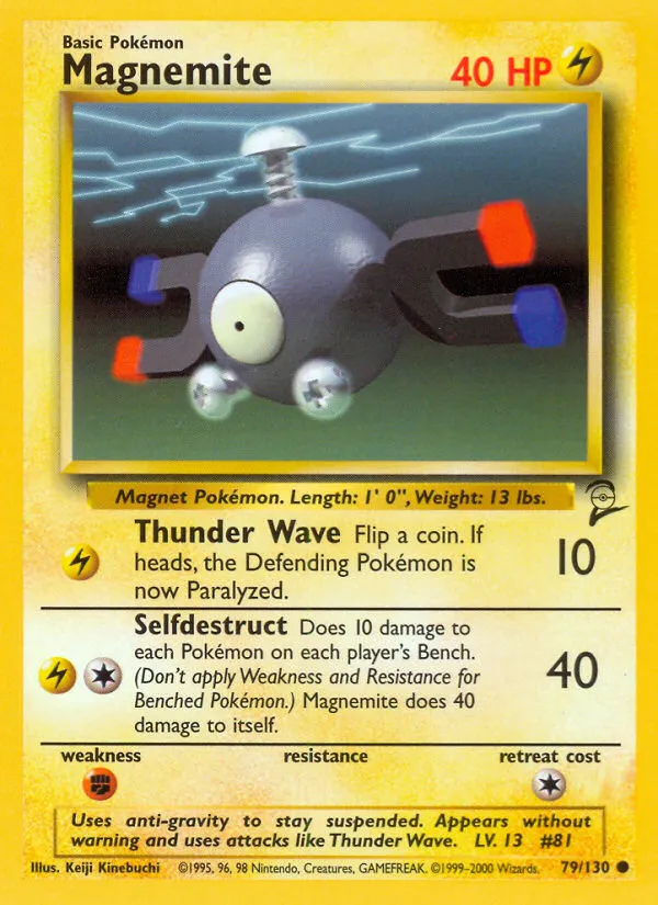 2000 Base Set 2 Magnemite Common #079/130 Common card image
