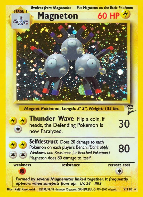 2000 Base Set 2 Magneton Rare Holo #009/130 Rare Holo card image