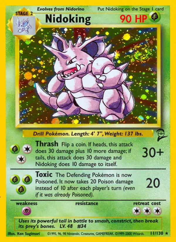 2000 Base Set 2 Nidoking Rare Holo #011/130 Rare Holo card image