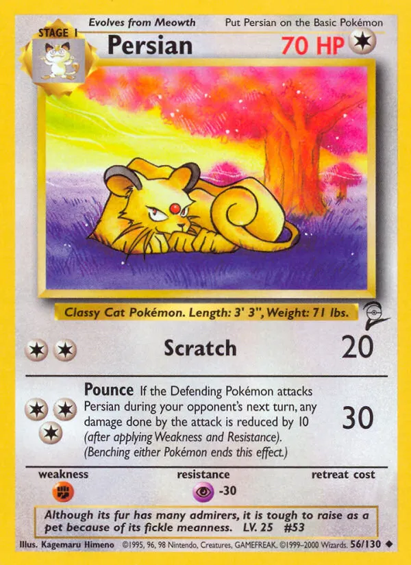 2000 Base Set 2 Persian Uncommon #056/130 Uncommon card image