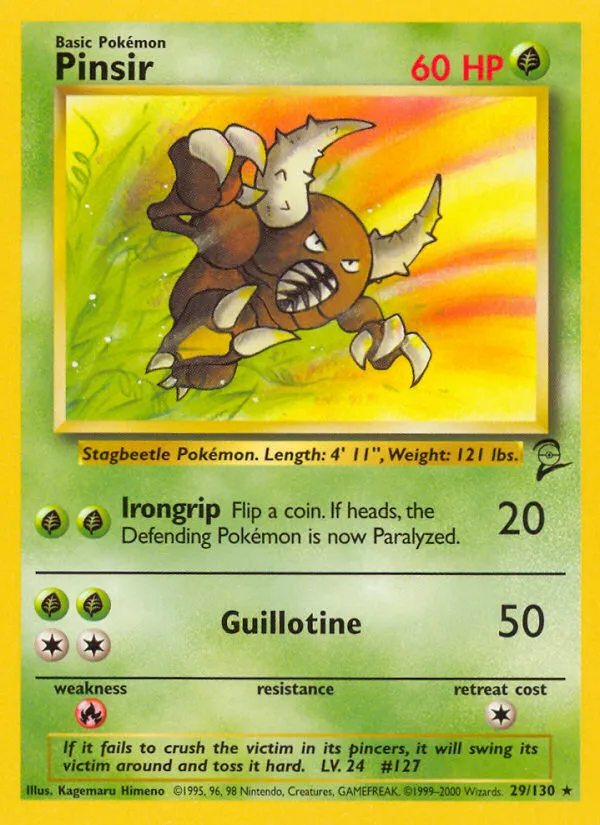 2000 Base Set 2 Pinsir Rare #029/130 Rare card image