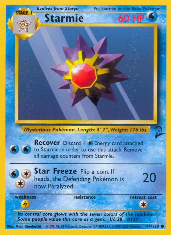 2000 Base Set 2 Starmie Common #094/130 Common card image