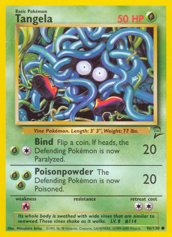 2000 Base Set 2 Tangela Common #096/130 Common card image