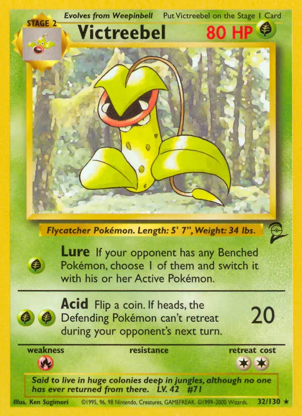 2000 Base Set 2 Victreebel Rare #032/130 Rare card image