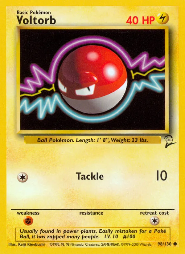 2000 Base Set 2 Voltorb Common #098/130 Common card image
