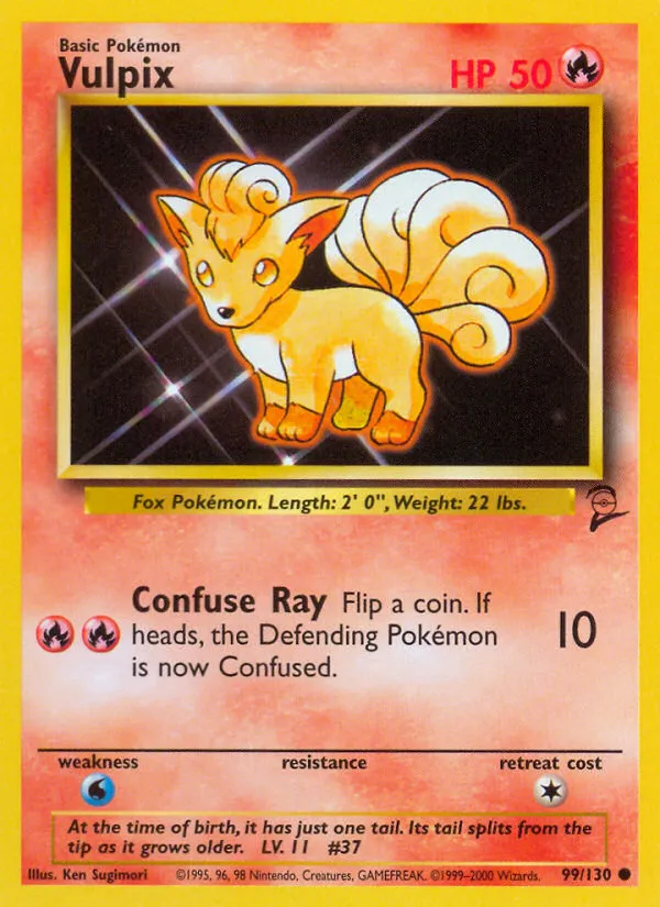 2000 Base Set 2 Vulpix Common #099/130 Common card image