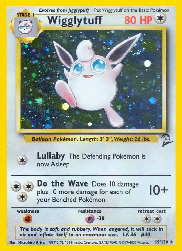 2000 Base Set 2 Wigglytuff Rare Holo #019/130 Rare Holo card image