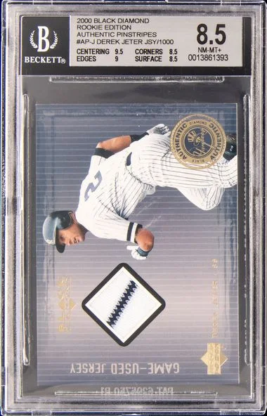 2000 Black Diamond Edition Authentic Pinstripes Ap-J Derek Jeter #no-number card image