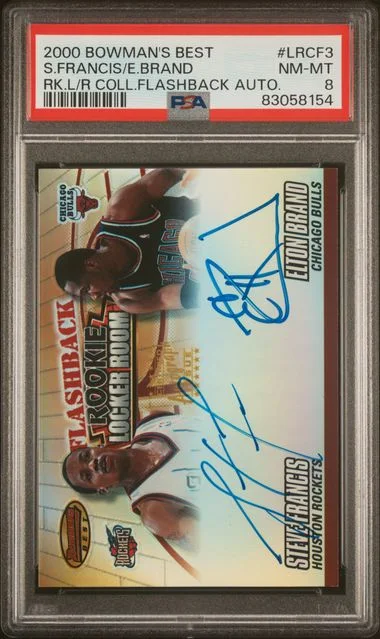 2000 Bowman's Best Elton Brand/Steve Francis Locker Room Collection Flashback Autographs #Lrcf3 card image