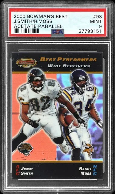 2000 Bowman's Best Jimmy Smith/Randy Moss Acetate Parallel #93 card image