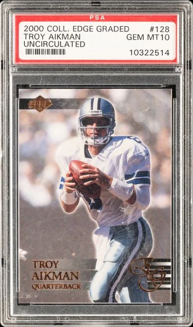 2000 Collector's Edge Graded Uncirculated Troy Aikman #128 card image