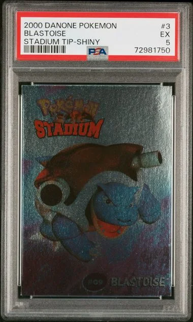 2000 Danone Pokemon Stadium Tip Shiny Blastoise #3 card image