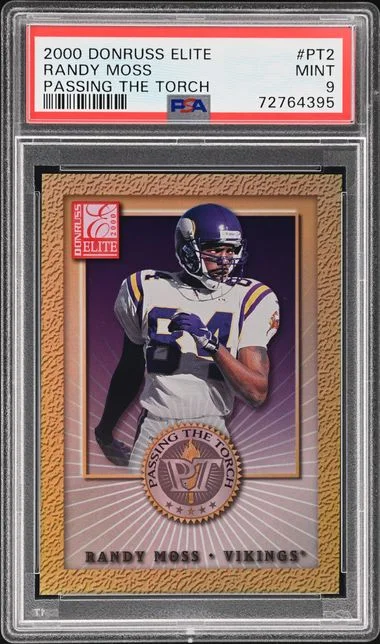2000 Donruss Elite Randy Moss (1489/1500) Passing The Torch #PT-2 card image