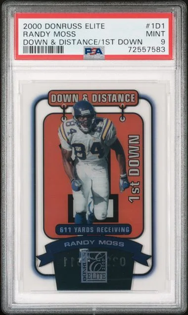 2000 Donruss Elite Randy Moss Down & Distance 1st Down #DD-1D1 card image