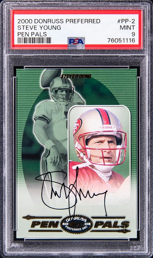 2000 Donruss Steve Young Preferred Pen Pals #PP-2 card image