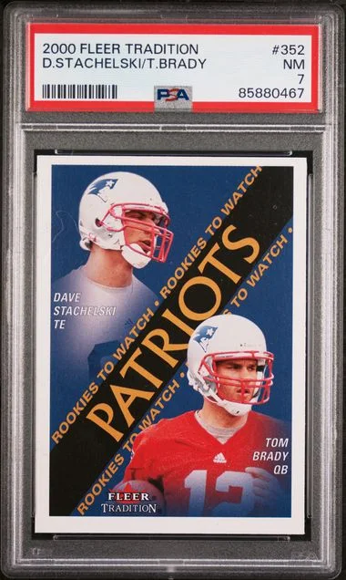 2000 Fleer Dave Stachelski/Tom Brady #352 card image