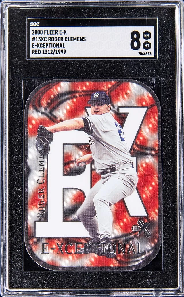 2000 Fleer E-X Roger Clemens E-Xceptional Red #13XC card image