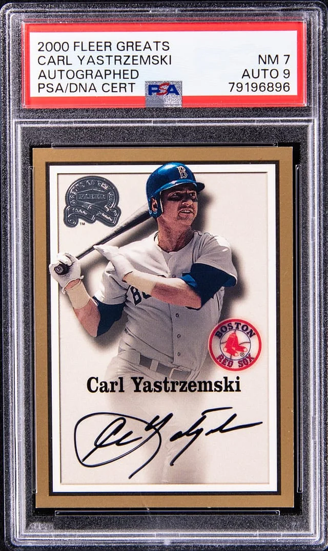 2000 Fleer Greats Autographed Carl Yastrzemski #no-number card image