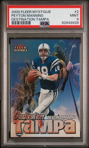 2000 Fleer Mystique Peyton Manning Destination Tampa Destination Tampa #2 card image