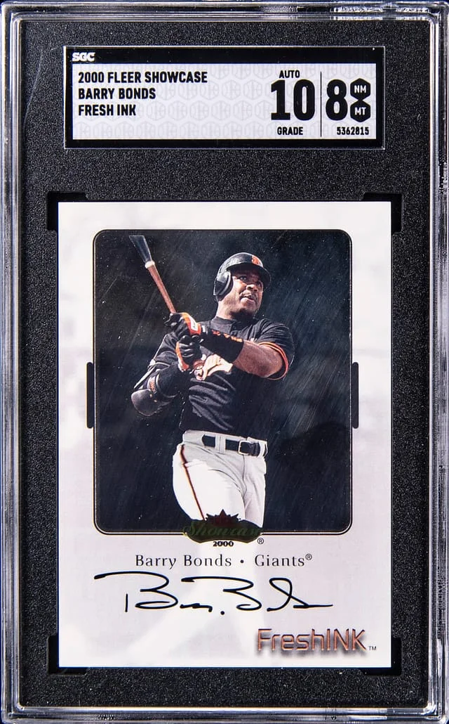 2000 Fleer Showcase Fresh Ink Barry Bonds #no-number card image