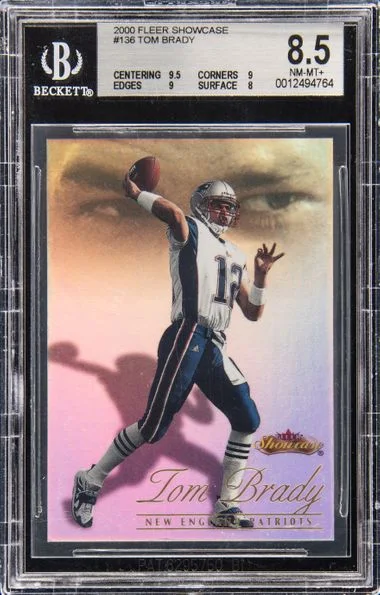 2000 Fleer Showcase Tom Brady (0205/2000) #136 card image