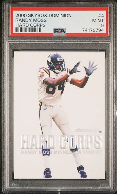 2000 Fleer SkyBox Randy Moss Dominion Hard Corps #4 card image
