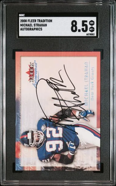 2000 Fleer Tradition Autographics Michael Strahan #no-number card image