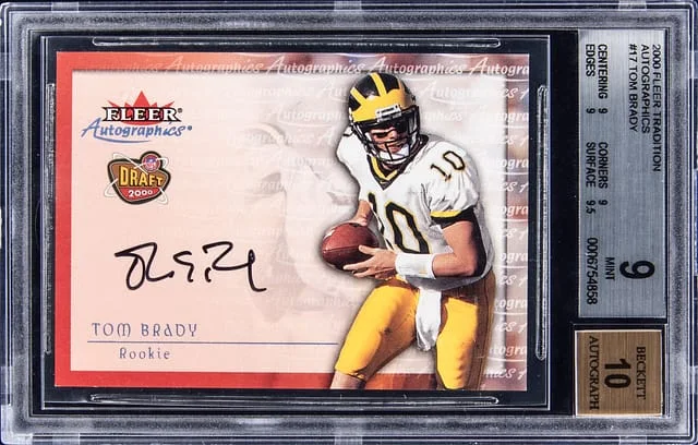 2000 Fleer Tradition Autographics Tom Brady #no-number card image