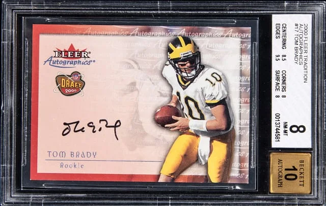 2000 Fleer Tradition Tom Brady Autographics #17 card image