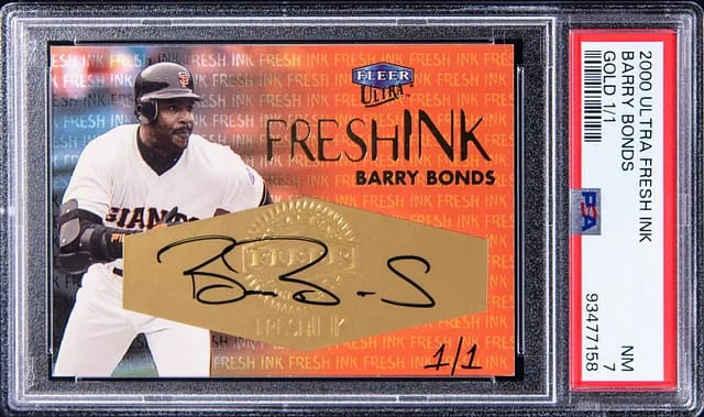 2000 Fleer Ultra Fresh Ink Gold Barry Bonds #no-number card image