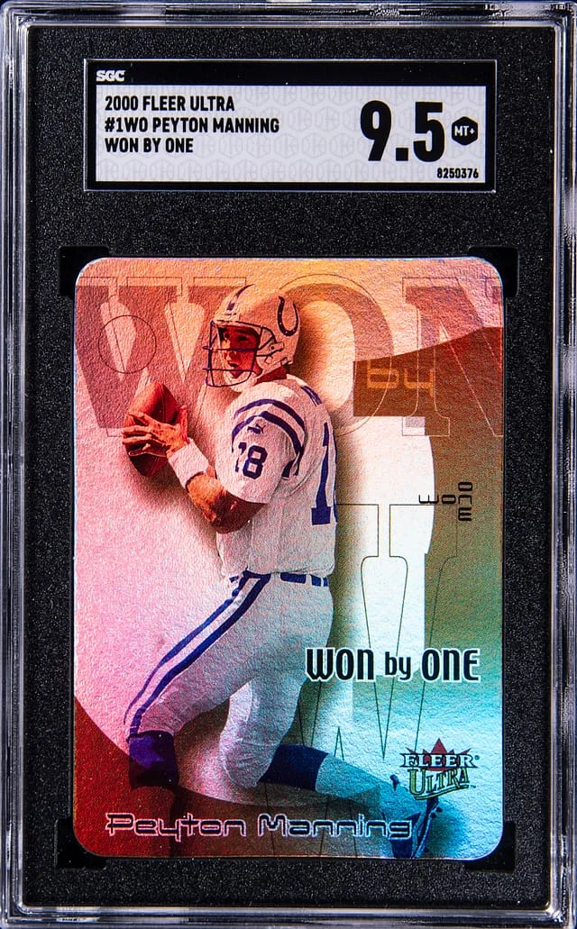 2000 Fleer Ultra Peyton Manning Won By One #1WO card image